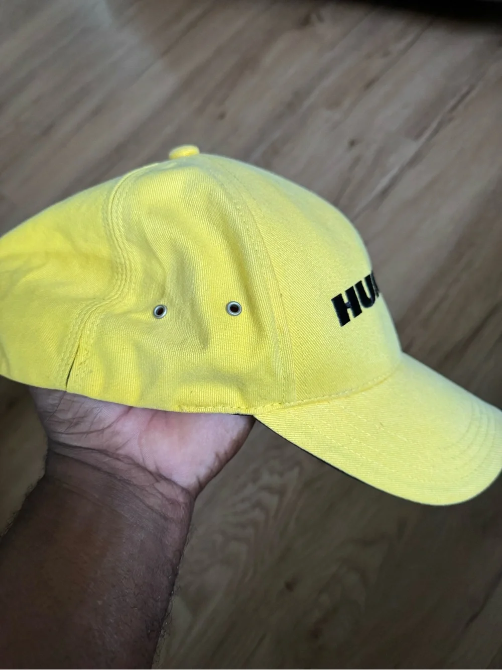 Kids' Yellow Baseball Cap with Black Logo - Casual Sun Hat